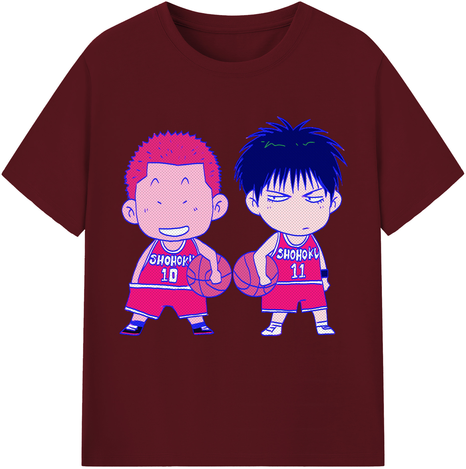 SLAM DUNK／スラムダンク 綿100％半袖Tシャツ（フロントプリント）